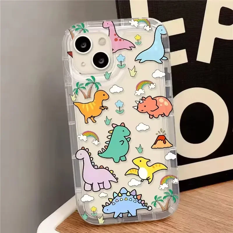 Cute Dinosaur Pattern Phone Case for Xiaomi 13T 12T 14 13 12 Pro 10 11 Lite 5G NE POCO X6 X5 X4 GT X3 NFC F3 F4 F5 F6 Pro M5S view 4