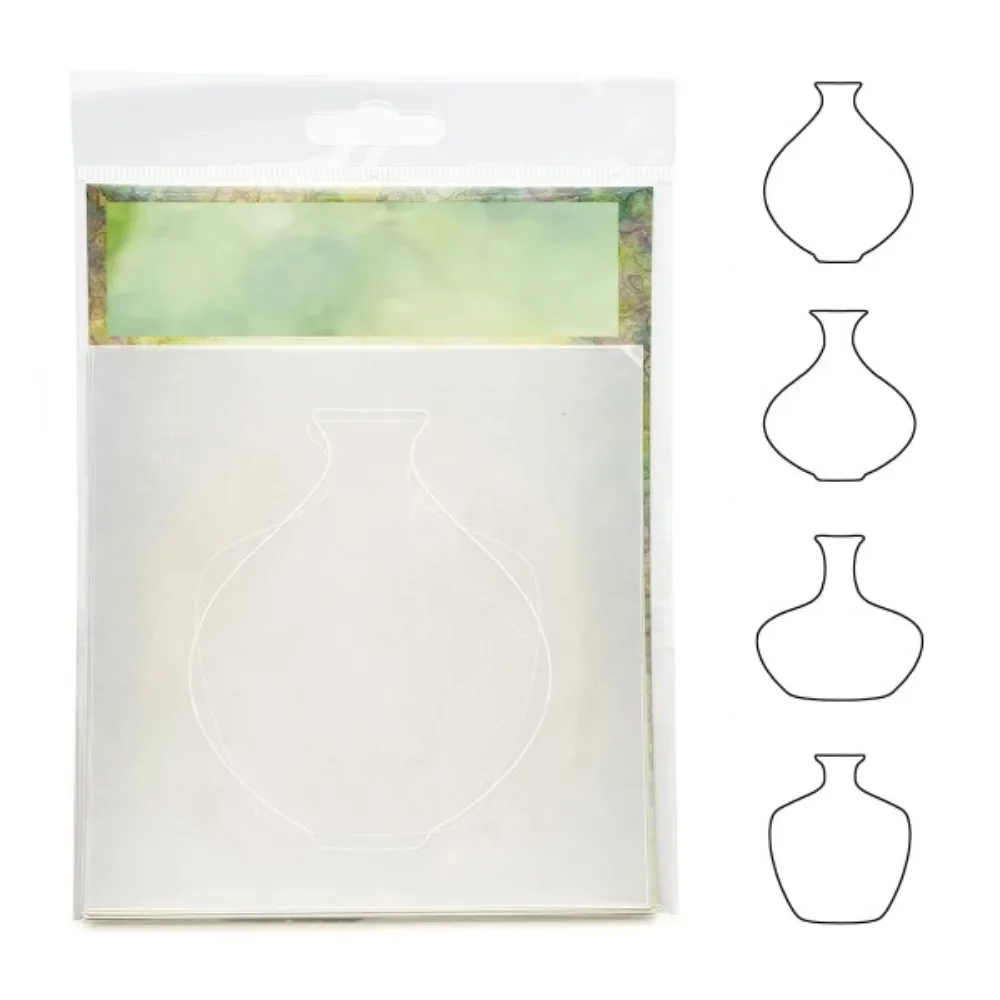 Bladeren en glazen fles voor 2025 nieuwe metalen stencil stempels voor DIY scrapbooking fotoalbum embossing decoratieve DIY papierkaarten - afbeelding 1