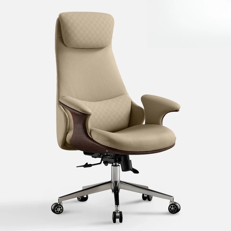 

Business office leather boss chair for lunch break and comfortable high back chair for sitting for a long time