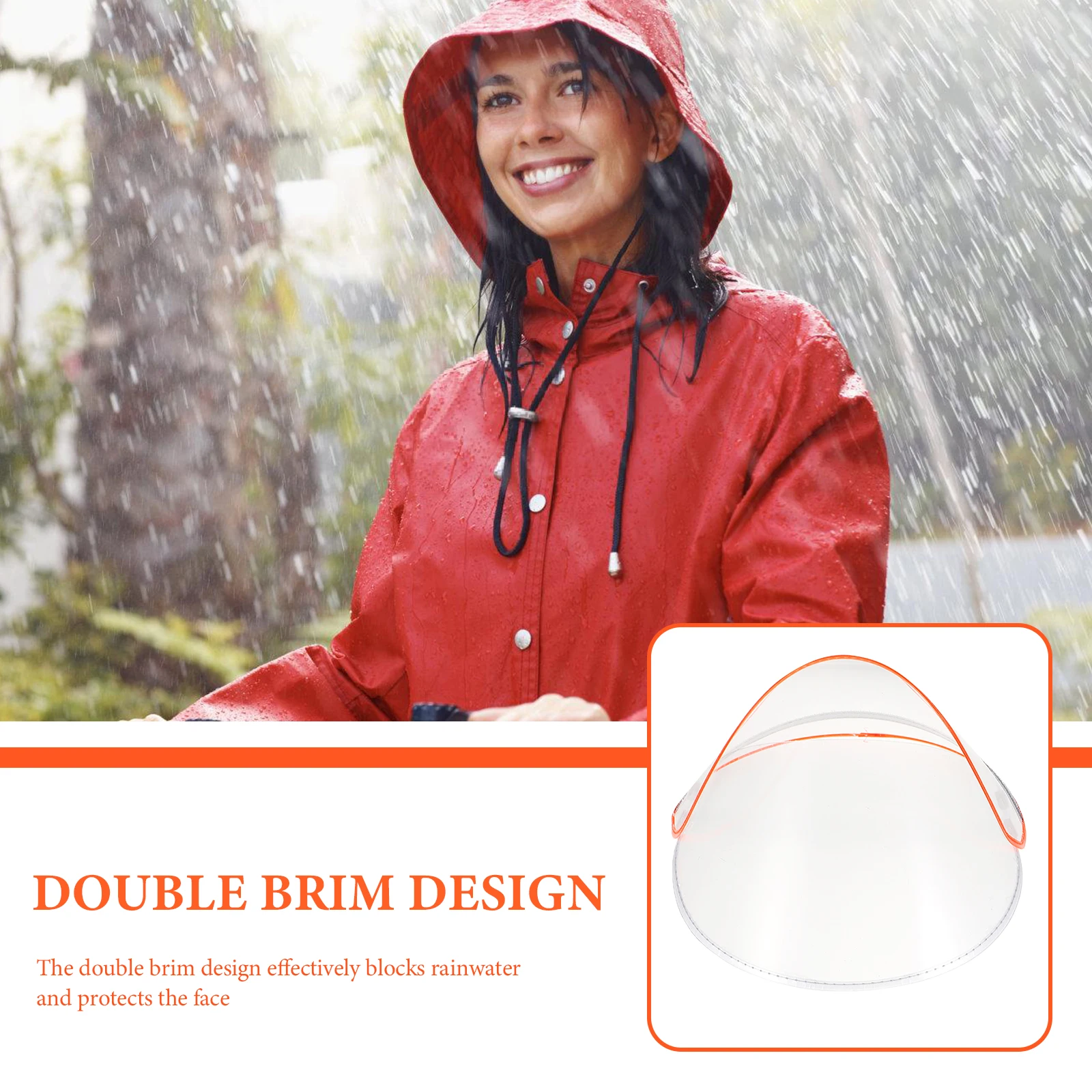 

Raincoat Hat Shield Transparent Face Protector For Rain Poncho Clear Hood Brim Raincoat Accessories Cap Brim Rain Protection