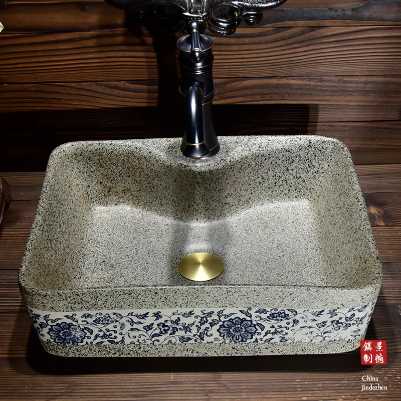 Europe style China Handmade Lavabo Washbasin Artistic Bathroom Sink countertop bowl sink