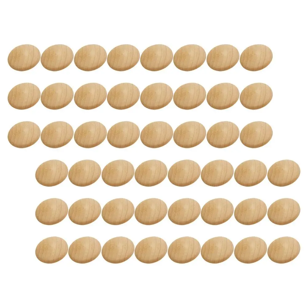 

50 Pcs Decorative Caps Wooden Button Stoppers Wooden Screw Hole Covers Furniture Drilling Plugs Woodworking Decorations