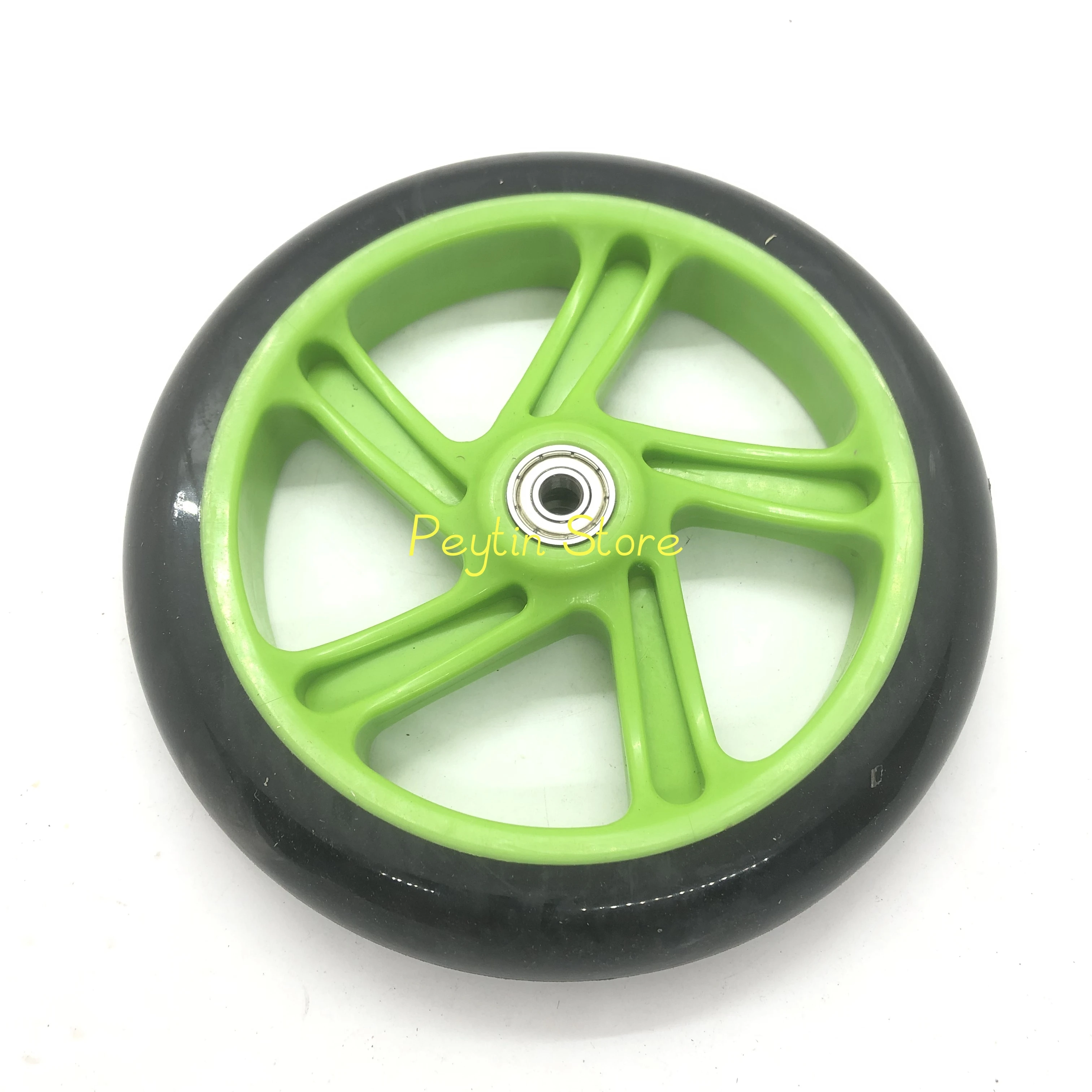 1Pc 180mm Diameter x 30mm Wheel Wide x 8/10mm Bearing Inner Diameter Black Green Shopping Cart Skateboard Wheel Accessories