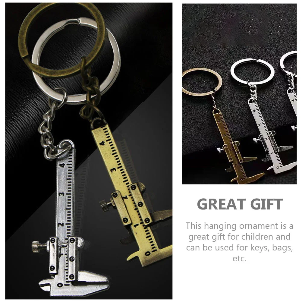 5 Pcs Vernier Caliper Buckle Keychain Pocket Backpack Hanging Decorations Metal Suite Chains Adorns