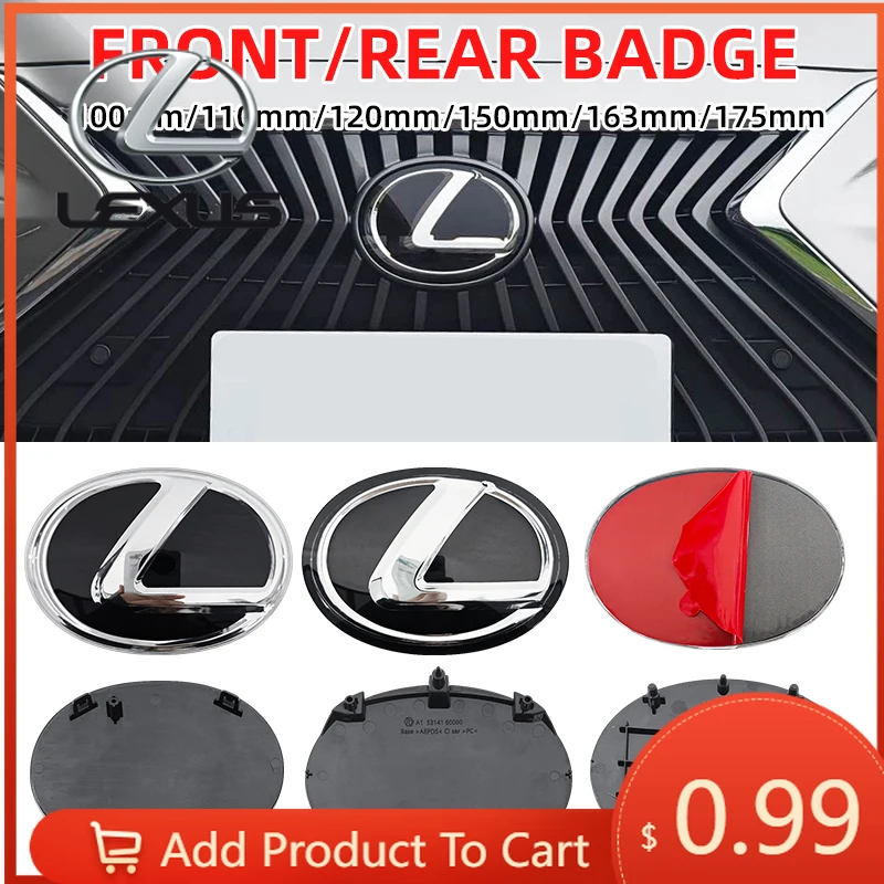 

Interior Stickers 3D Car Front Bumper Grille Emblem Lexus Logo IS250 CT200H GS300 NX200 GS350 IS200 IS300 ES300 GX470 RX400 Trun