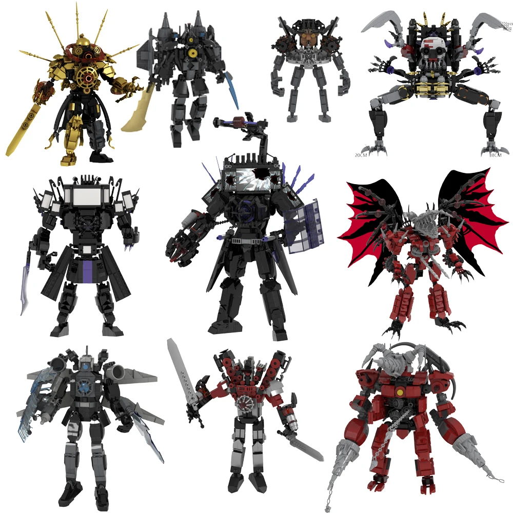 Titans Skibidi WC Building Blocks Toy, Cameraman Speaker, Camera Speaker, Man Clock, Drill Man Figura, Titans TV, 3.0