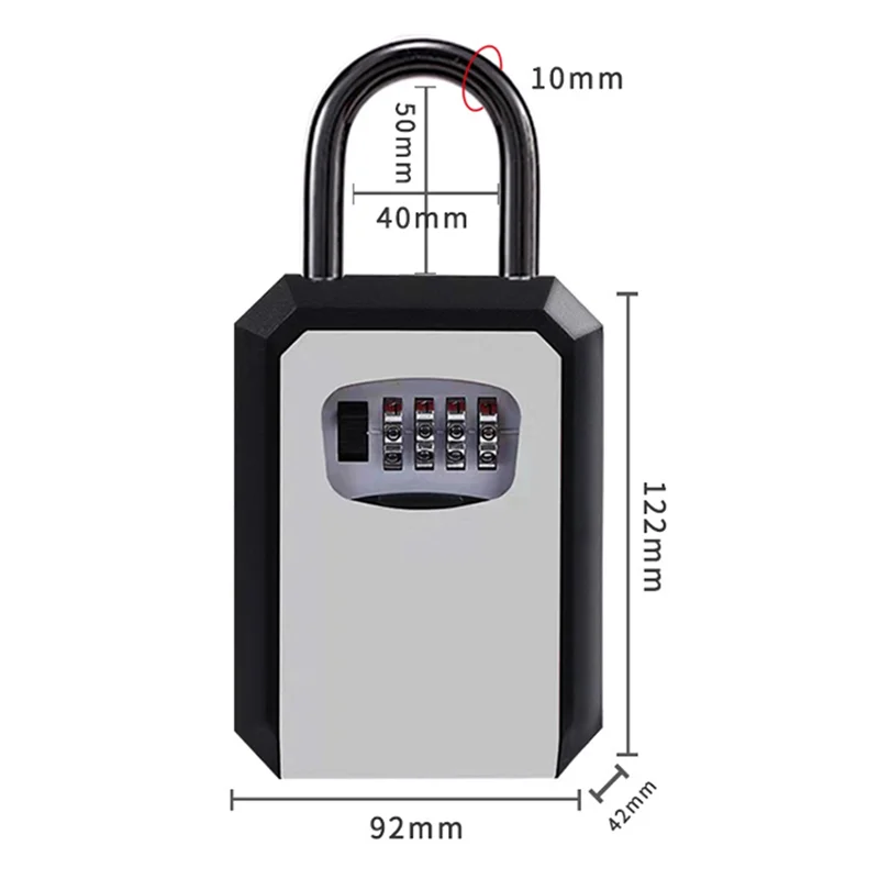 【HOME-TOOLS!】4 Digit Code Box Wall-Mounted Password Key Box No-Drilling Required Decorative Home Use Construction Site Entrance