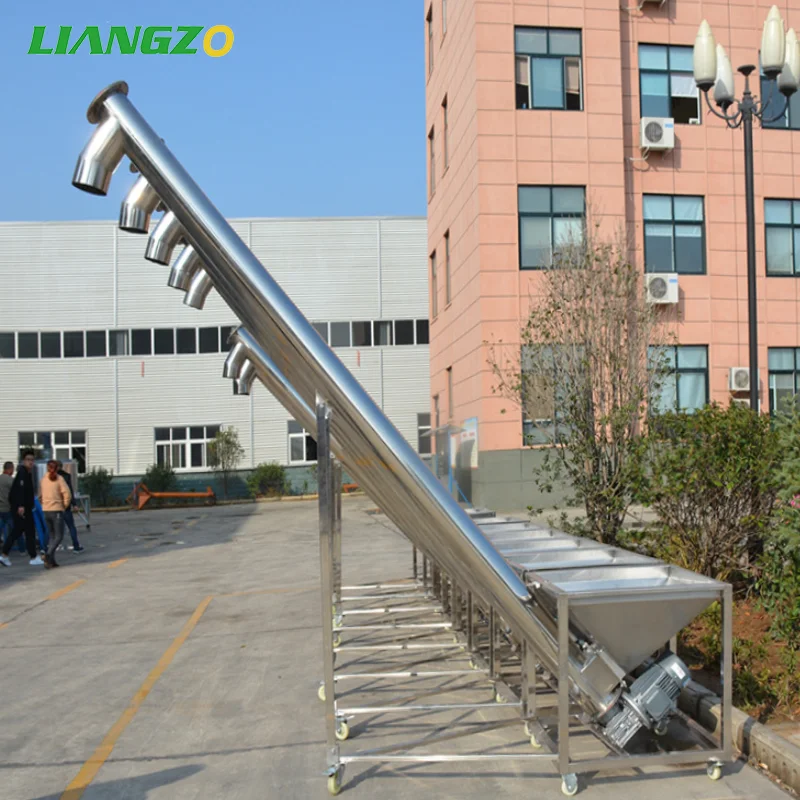 LIANGZO China High Inclination Vertical Inclined Screw Conveyor for Packing Line Use