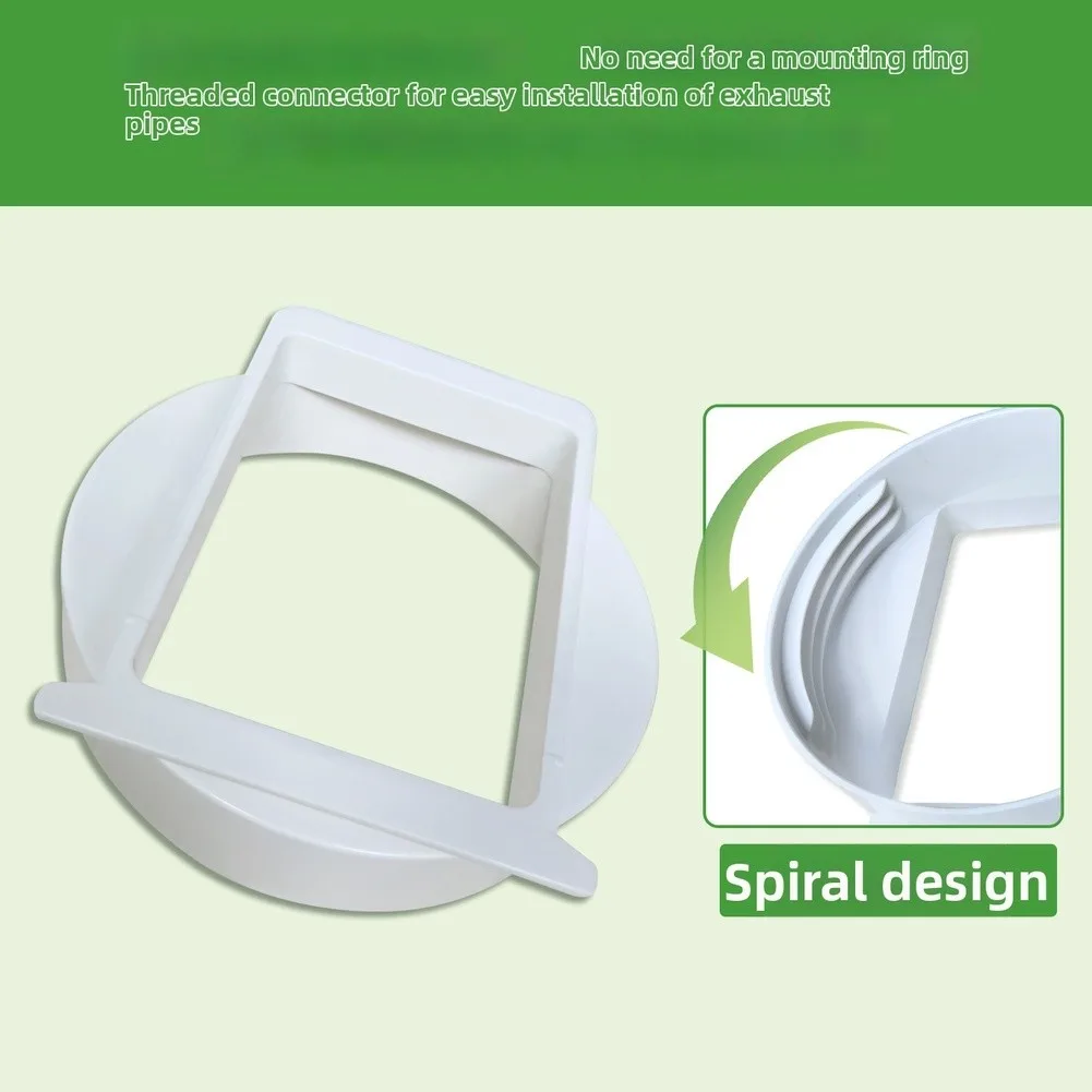 15cm Hose Adapter for Midea Portable Air Conditioners White ABS Interface Fits 5.9 Inch Rectangular Duct Opening