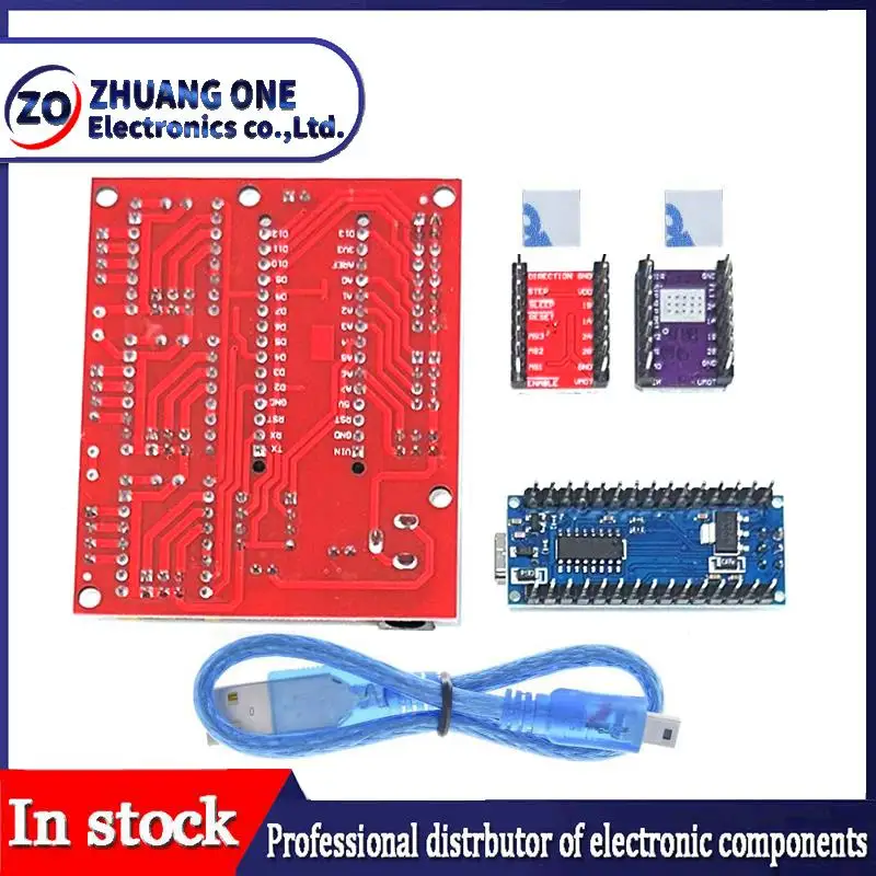 CNC Shield V4 macchina per incidere stampante 3D + Nano 3.0 con cavo USB + 3 pezzi A4988 / DRV8825 Reprap driver passo-passo Set per Arduino