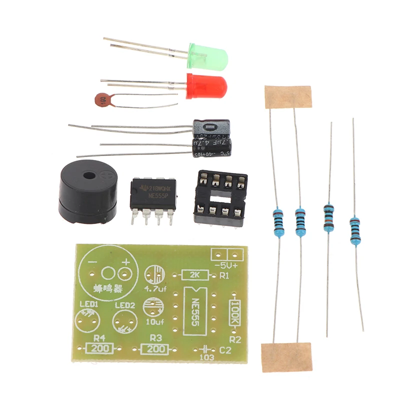 【NE555 DIY Kit LED Flasher & Signal Generator Circuit With PCB For Electronics Education & Solder Practice】