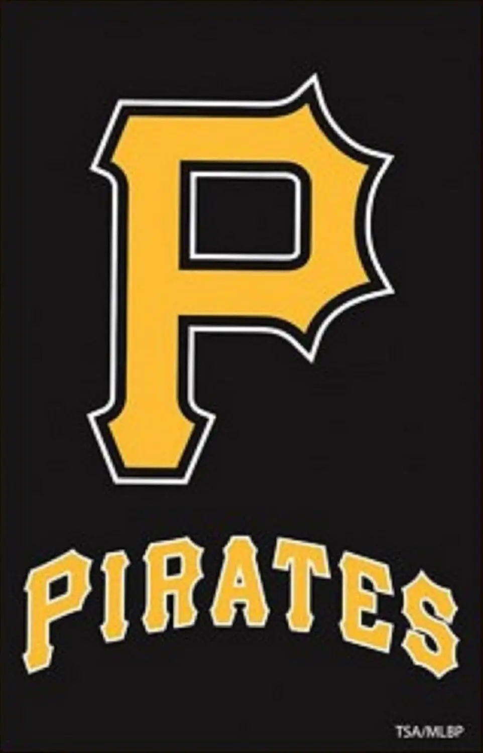 Pittsburgh Pirates Garden Flag Banner 2-sided Premium, Script Design, Applique Embroidered 13x18 Inch