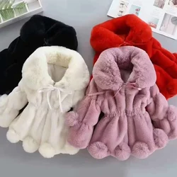 Plush thickened children's clothing jacket cute baby child clothes jacket autumn and winter cotton thickened hooded warm girl