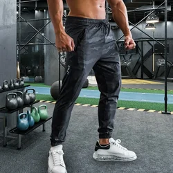 CamSolomon-Pantalon de survêtement élastique avec poches zippées pour homme, pantalon de sport long, pantalon de survêtement de fitness, pantalon de course FJR, coupe sèche, haute qualité