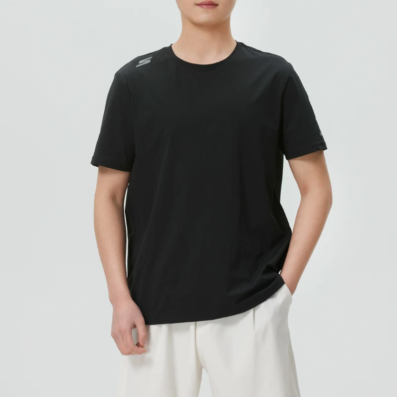 

Skechers Men's and Women's Sports Running Fitness Short-Sleeved T-Shirt Round Neck Breathable Casual Quick-Drying Top P226U034-03K8