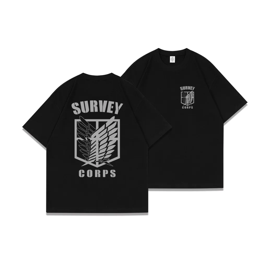 Attack on Titan Survey Corps Eren Printed T-shirt Men's and Women's T-shirt Men's Top Sports T-shirt Men's T-shirt Summer Tee