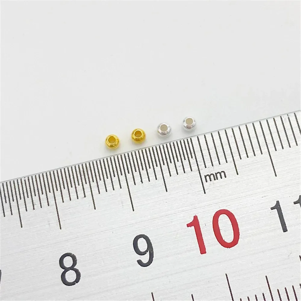 S925 Sterling Silver Positioning Beads Round Beads Loose Bead Spacer Handmade DIY Bracelet Necklace Jewelry Material Accessories