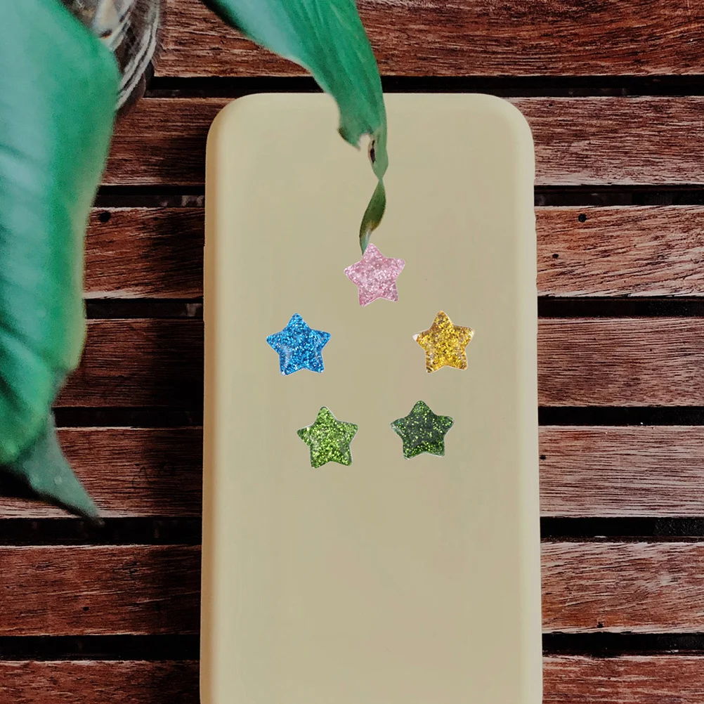 

40pcs Glitter Star Beads Diy Crafts Resin Star Decoration Handicraft Accessory Phone Case Decoration Durable Smooth Surface