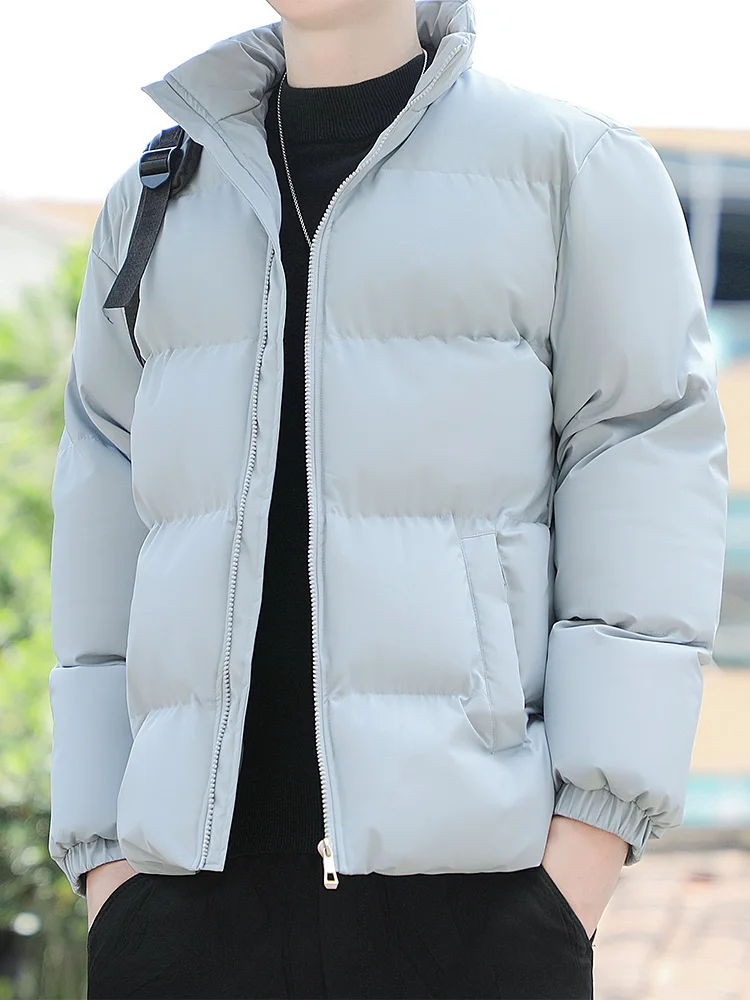 

Мужской зимний кардиган-куртка из утолщенного хлопка с воротником-стойкой, свободного кроя, повседневный, с наполнителем из полиэстера, молодежный стиль