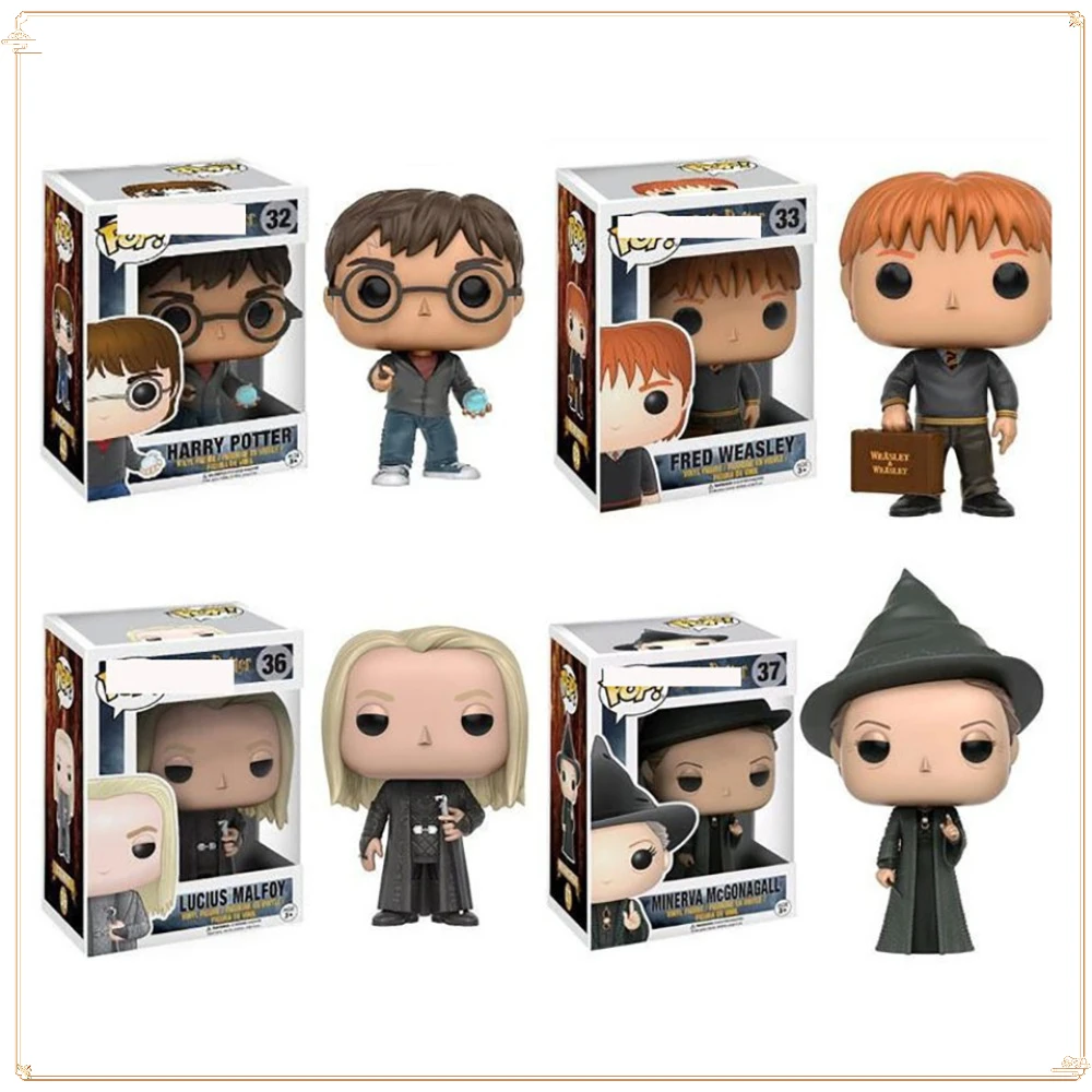 FUNKO POP Harry Potter Toy Figures Christmas Gift Handmade Toy Classic Collection Doll Fred Weasley Lucius Malfoy Groot Model