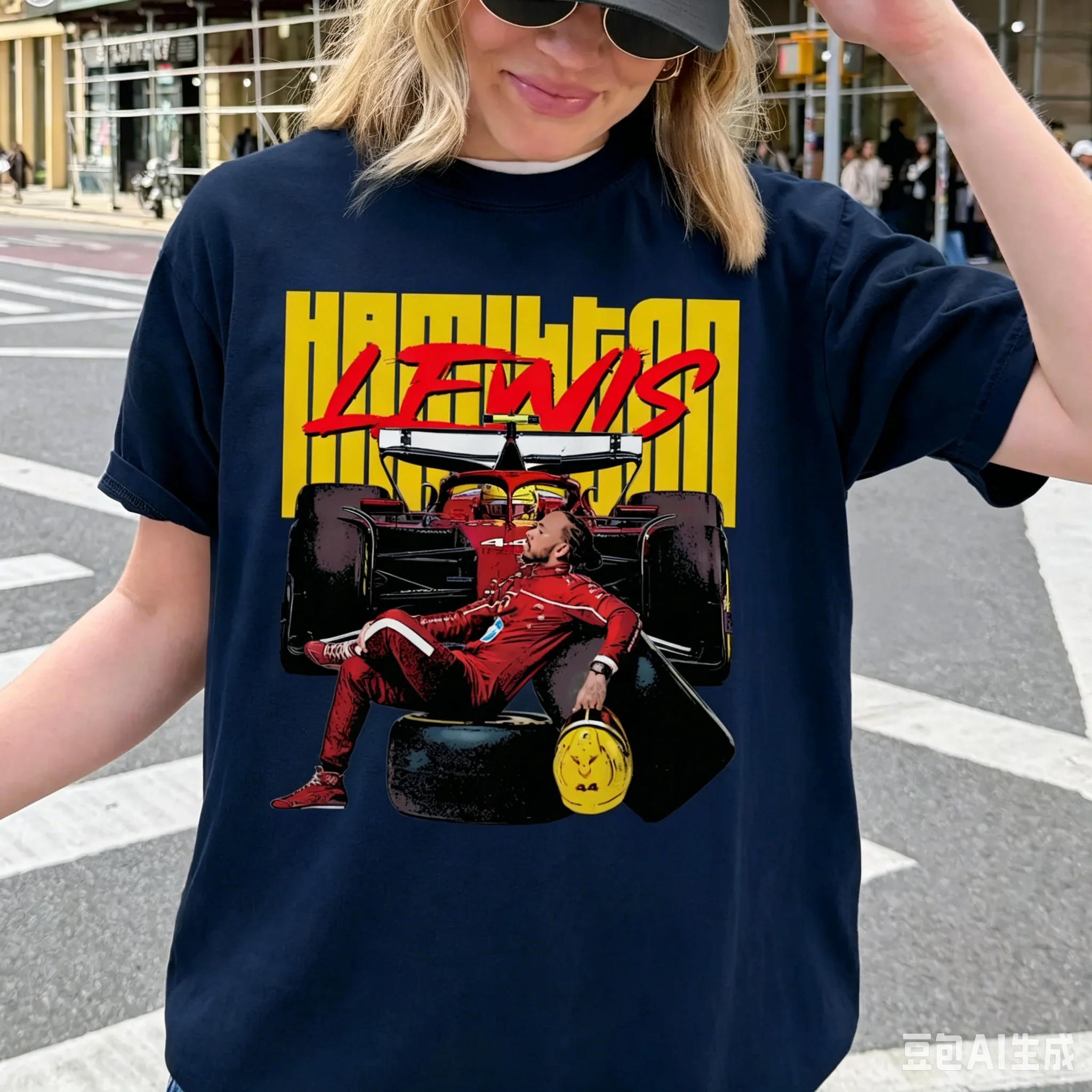 Lewis Hamilton 44 Racing T-shirt Men's Women's Summer Cotton Y2K Clothing Fashion Oversize Short-sleeved Top Unisex Streetwear - view 5