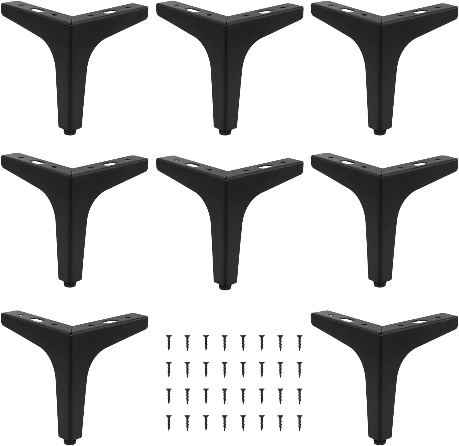 

8 PCS 7 Inch Furniture Legs, Black Metal Triangle Furniture Feet, Replacement Sofa Legs Suitable for Sofa, Coffee Table, Cabinet