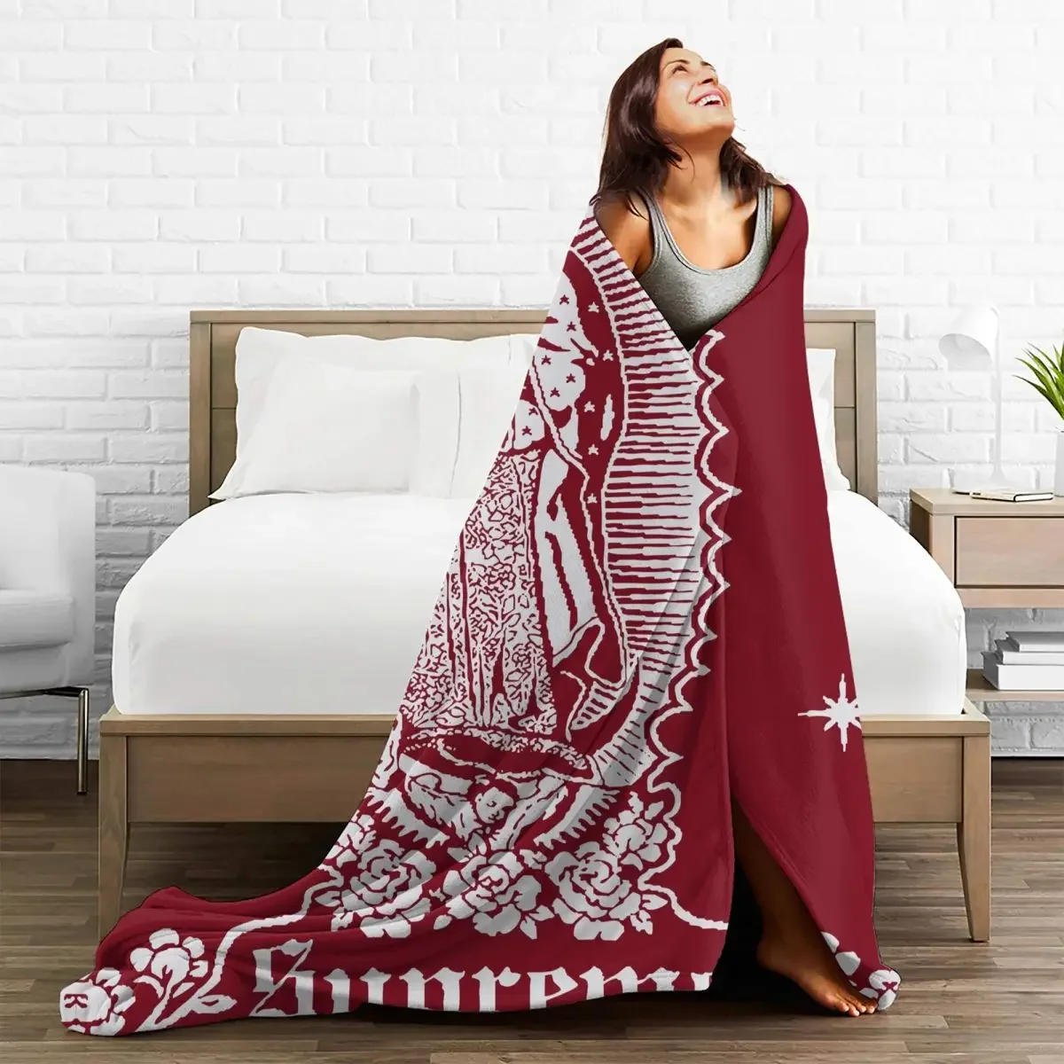 Virgin Mary Blankets Fleece Winter Christian Saviour Multi-function Lightweight Throw for Sofa Car Bedspread King Size