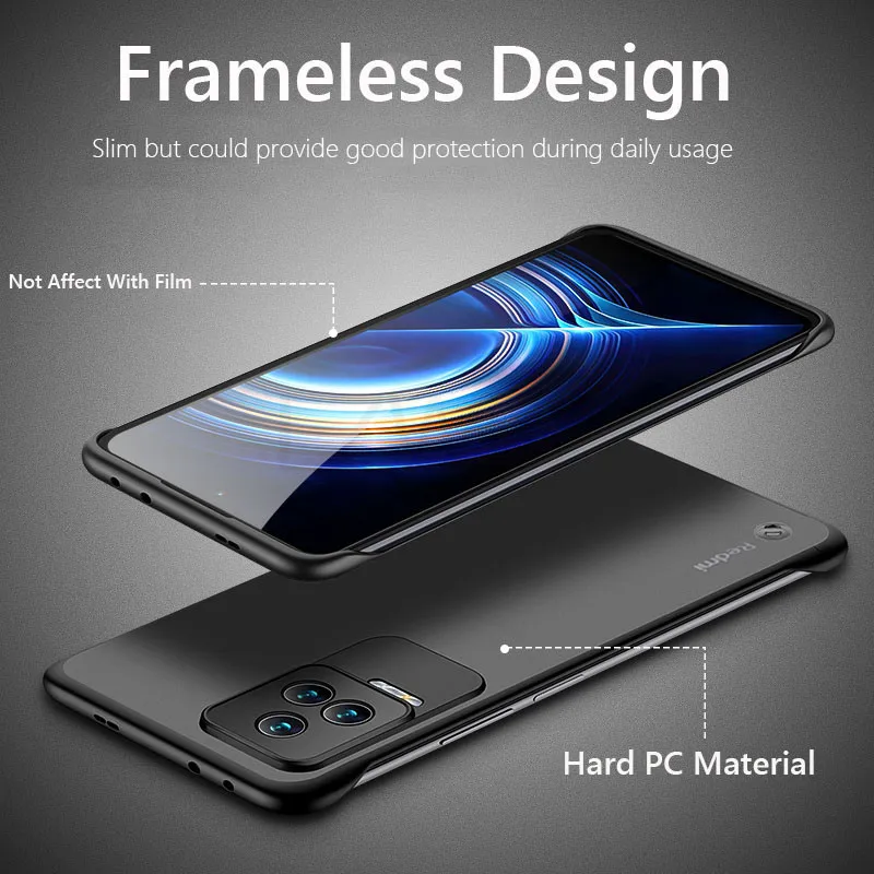 Case For Xiaomi Poco F4 5G Frameless Translucent Slim Matte Hard Back Cover For Poco F4 PocoF4 5G Phone Case Coque