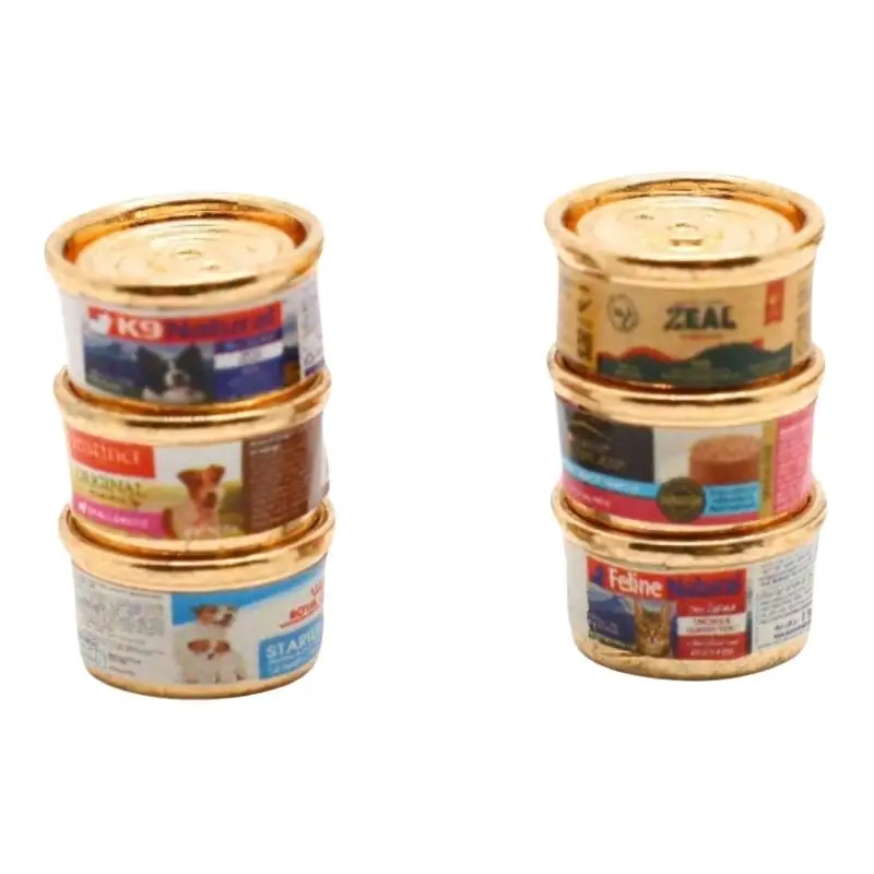 قطعة واحدة: لعبة طعام الحيوانات الأليفة المصغرة (قطة/كلب) لمحاكاة بيت الدمى بمقياس 1/12، ألعاب لعب الأدوار، ديكورات منزل الدمى