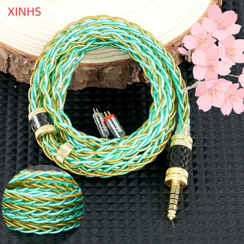 

XINHS S23 8-Core Single Crystal Copper & Silver-Plated Hybrid Earphone Cable (Gold-Plated Plug) - HiFi Upgrade Cable for IEMs