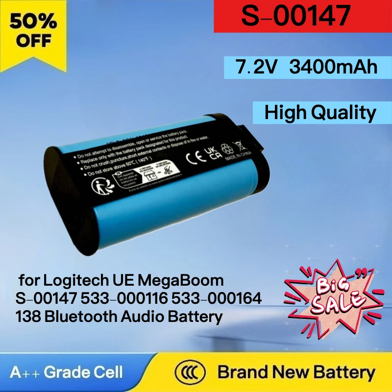 

New Replacement Battery for Logitech UE MegaBoom S-00147 533-000116 533-000164 138 Bluetooth Audio Battery