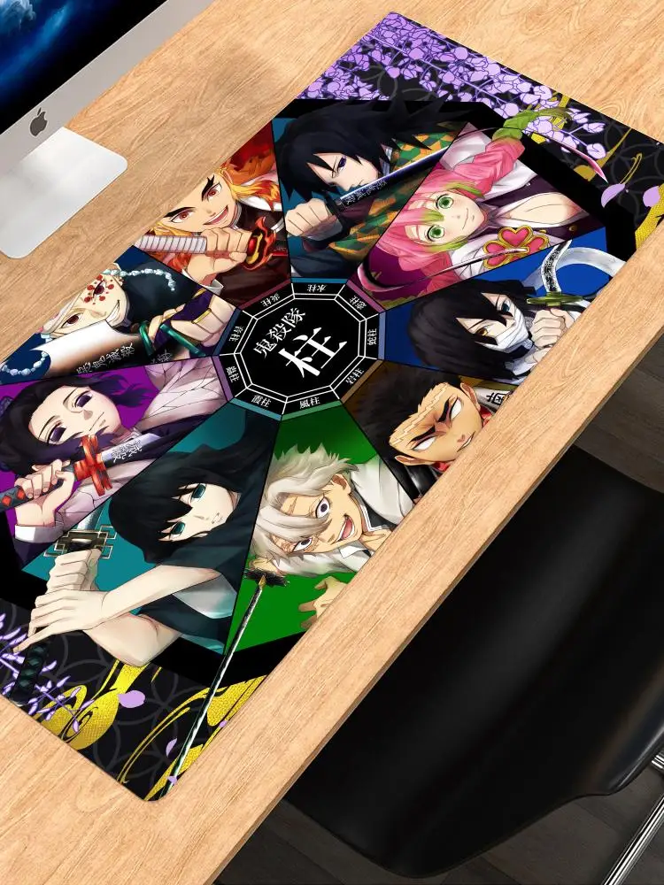 Podkładki na biurko z stolik pod komputer podkładką podkładka pod mysz Anime K_Kimetsu No Yaibas Mausepad 900x40 0 gumowa mysz maty Demon pogromcy Xxl — zdjęcie produktu 7