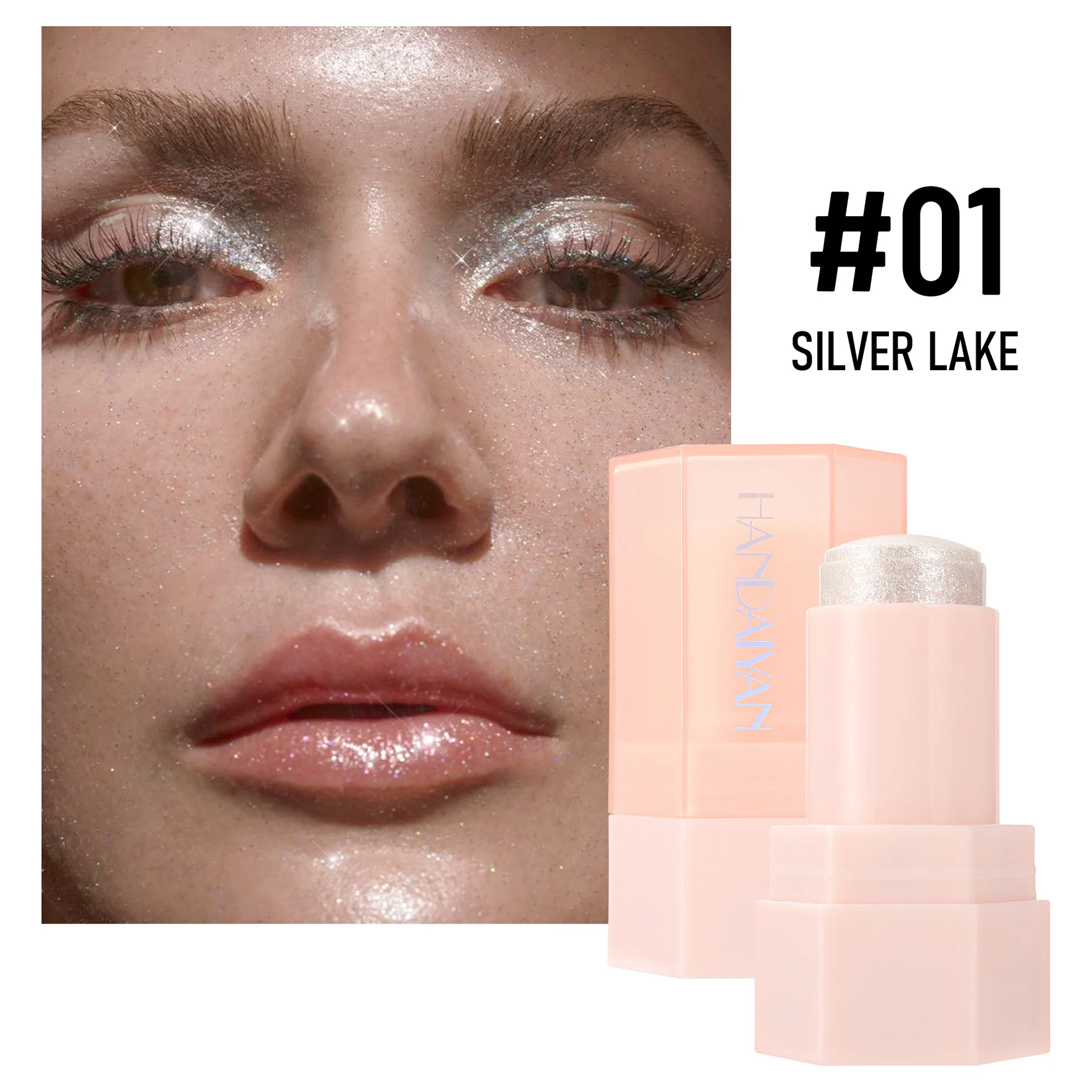 6색 젤리 아이섀도 하이라이트 스틱 글리터 쉬머 오래 지속되는 고안료 젤 기반 메이크업 하이라이터(얼굴 및 바디용)