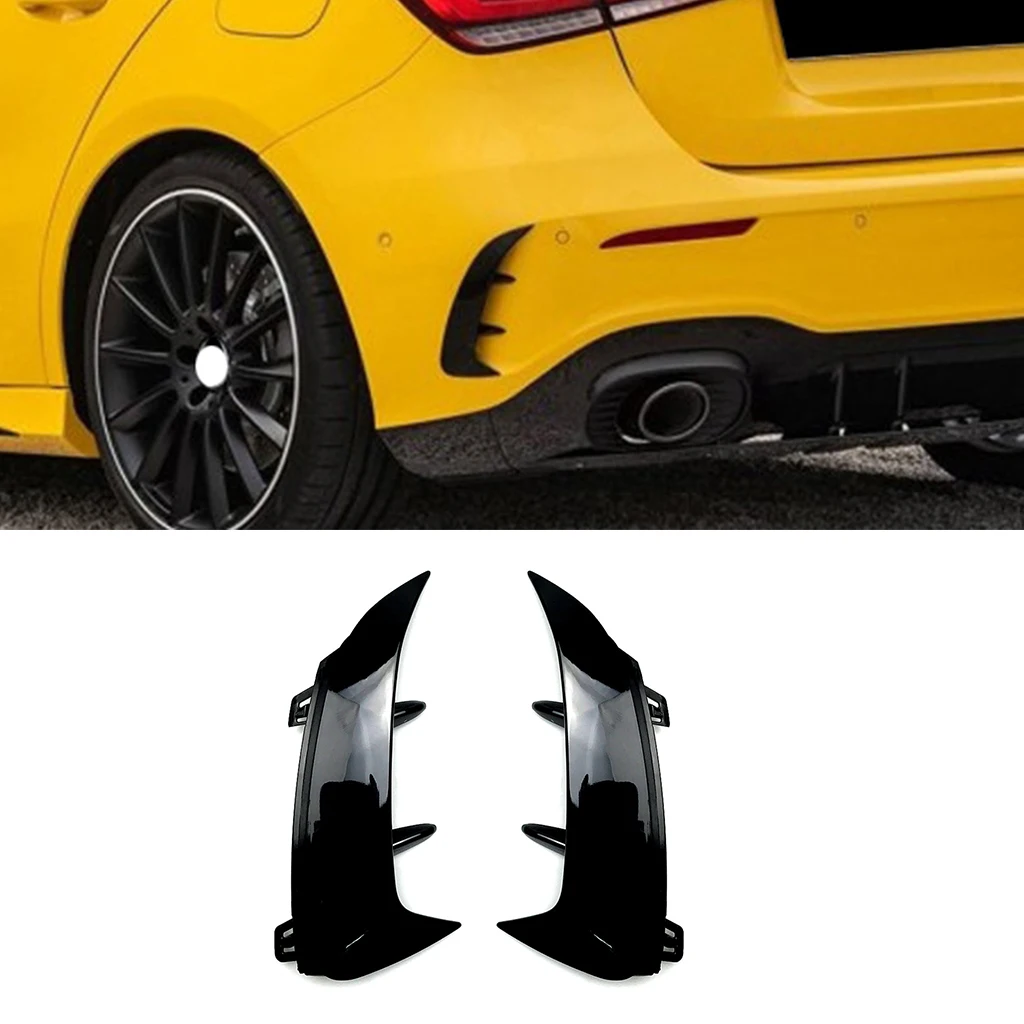 Car Rear Bumper Splitter Side Spoiler Air Vent Wind Knife Body Kits For Mercedes-Benz A-Class W177 A180 A200 A220 AMG Hatchback