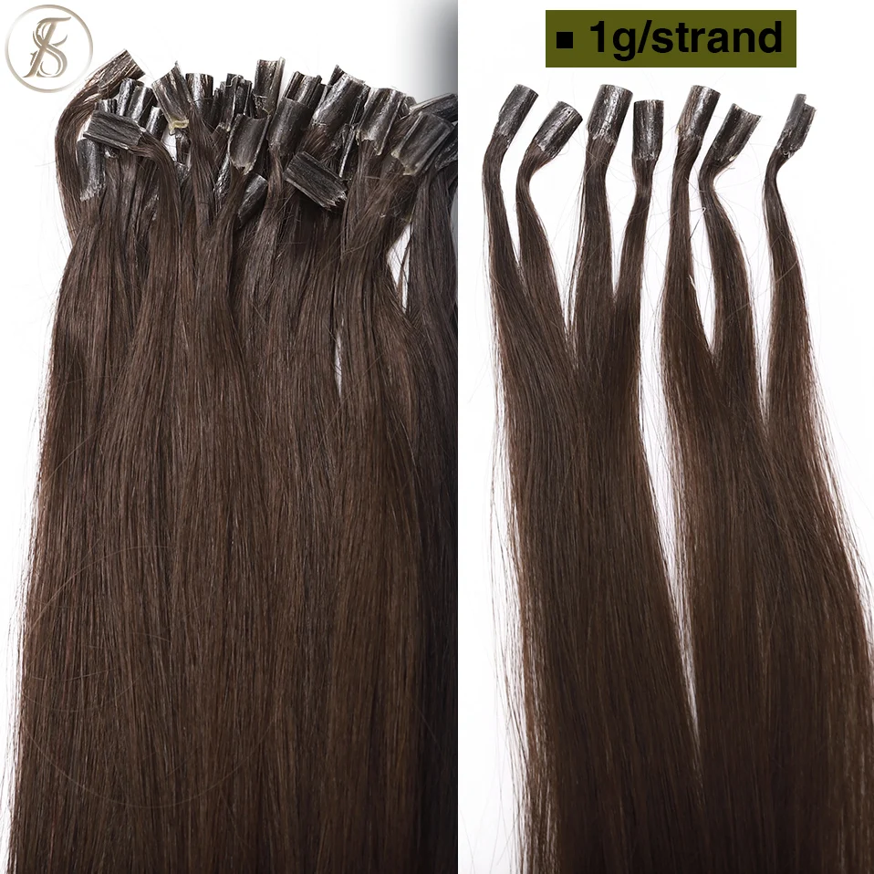 Tess U Tip Fusion Hair Extensions Microlink Keratine Hair Extensions 1 G/stk Menselijk Haar Capsules Pre Bonded Natuurlijke Hair Extensions