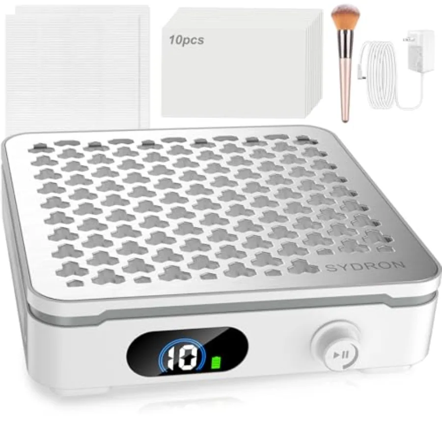 

Беспроводной пылесборник для маникюра 1000PA с 10 уровнями скорости для акриловых ногтей, для салонов и домашнего использования, белый, с мощным всасыванием, низким уровнем шума, многоразовый