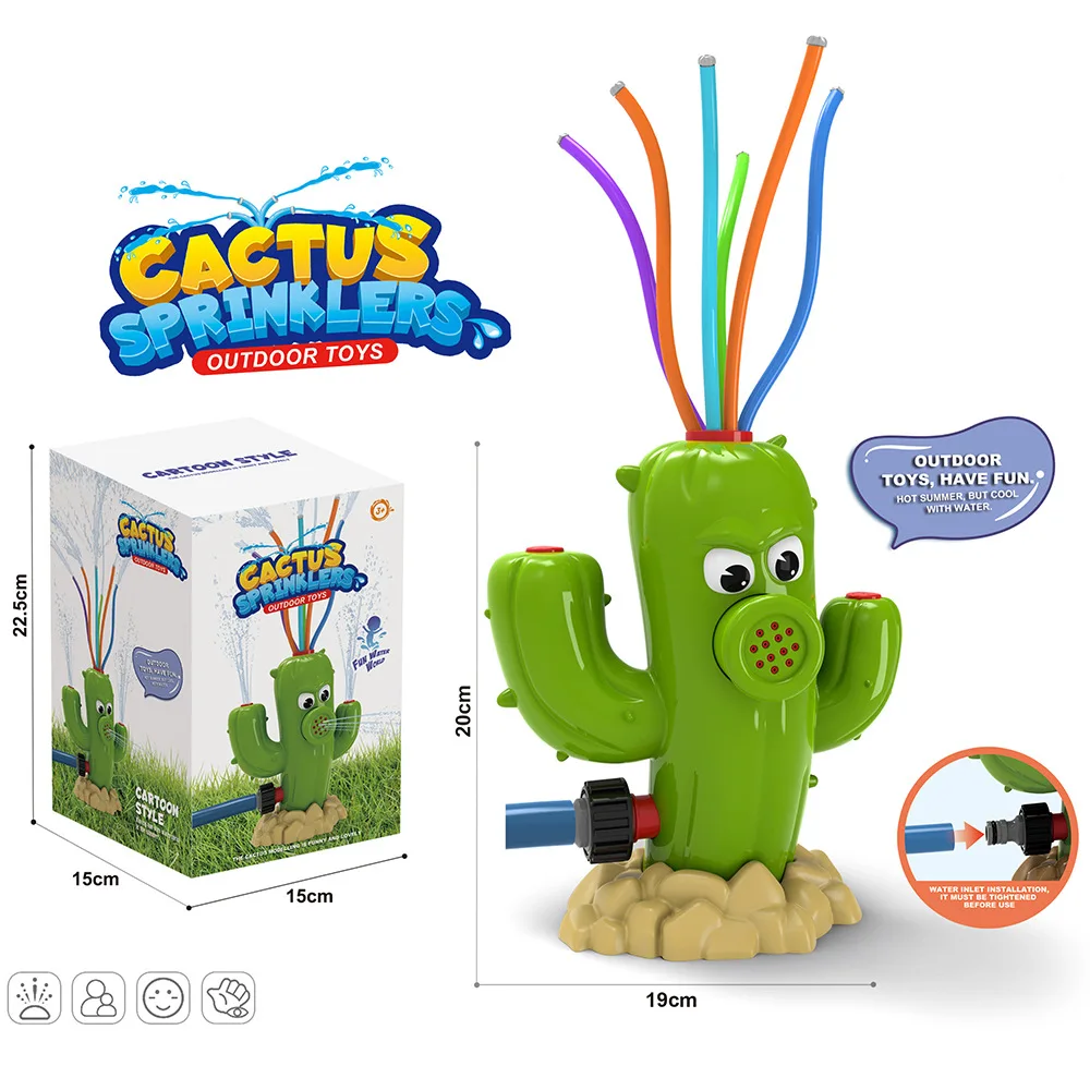 

Cactus Sprinkler Water Spray Toy Garden Water Toys Outdoor Backyard Summer Yard Cartoon Splash Sprinkler Baby Bath Toy for Kids