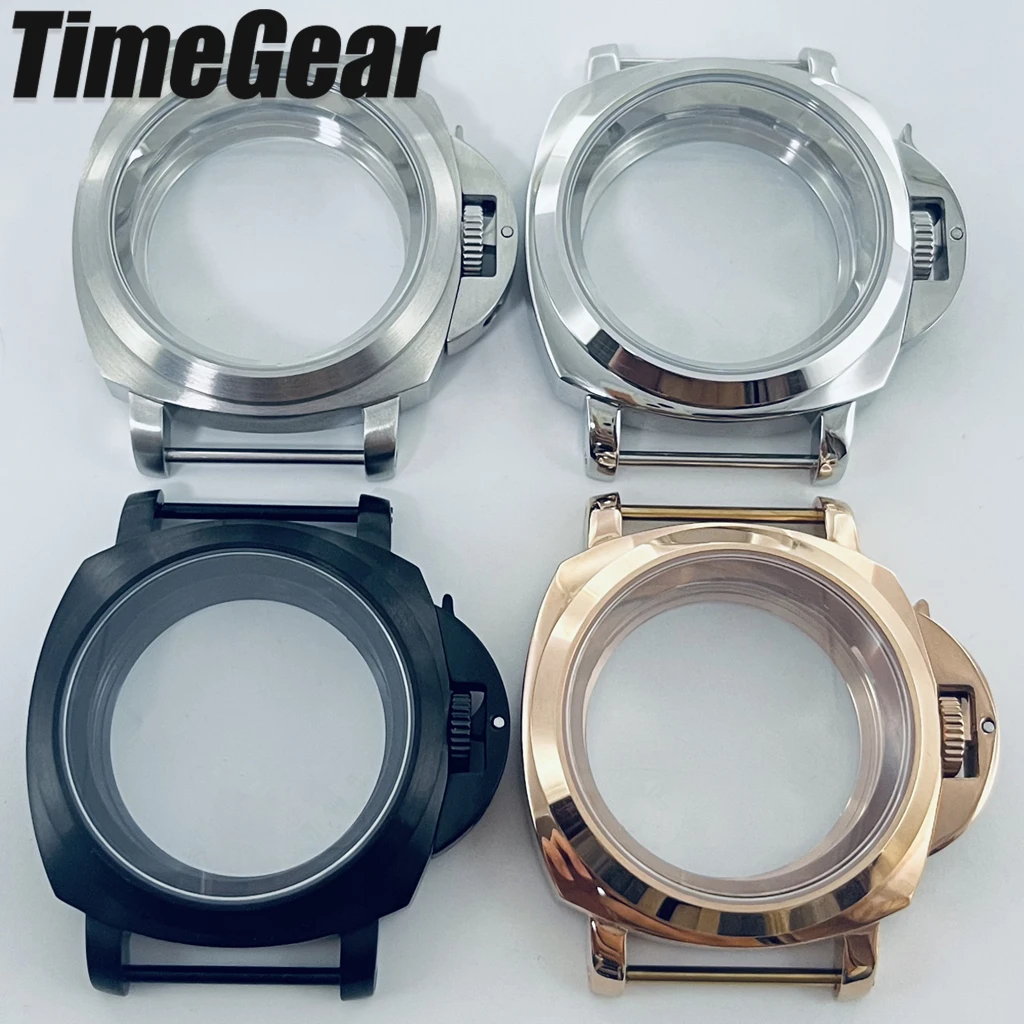 40mm Polished/Brushed Safety Lock Watch Case Crown Protecting Device With Lever For Panerai Luminor NH35 Movement ModPart