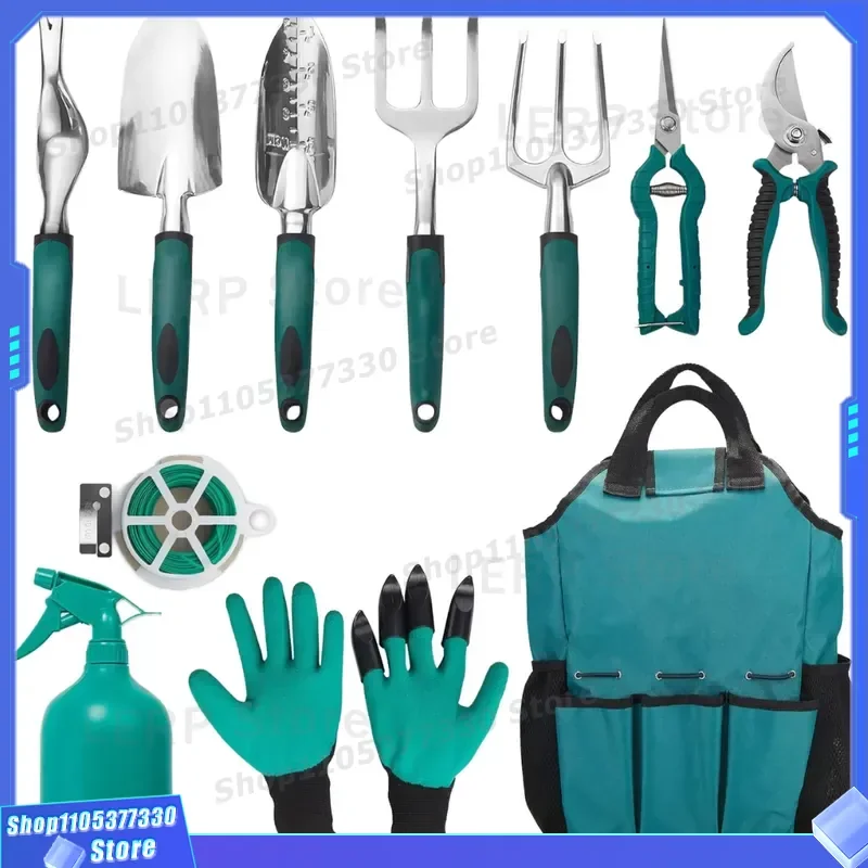 11 Piece Garden Tool Set for Indoor Plant Care and Outdoor Lawn Maintenance Essential Gardening Accessories Kit for Home Use