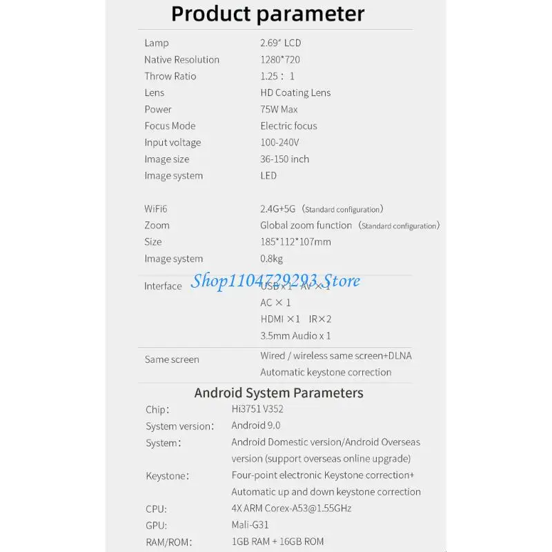 Proyector capacitación educativa Y2GD T100 Teléfono Proyector misma pantalla Proyection PC Proyection