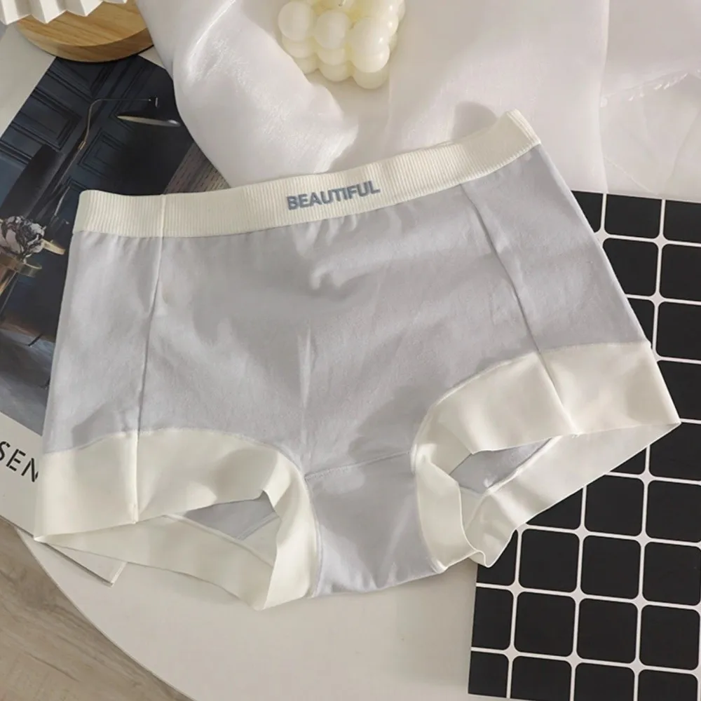 Lettre anglaise femmes coton culottes coton entrejambe taille moyenne Shorts coton slips sous-vêtements sans couture coton caleçons usage quotidien