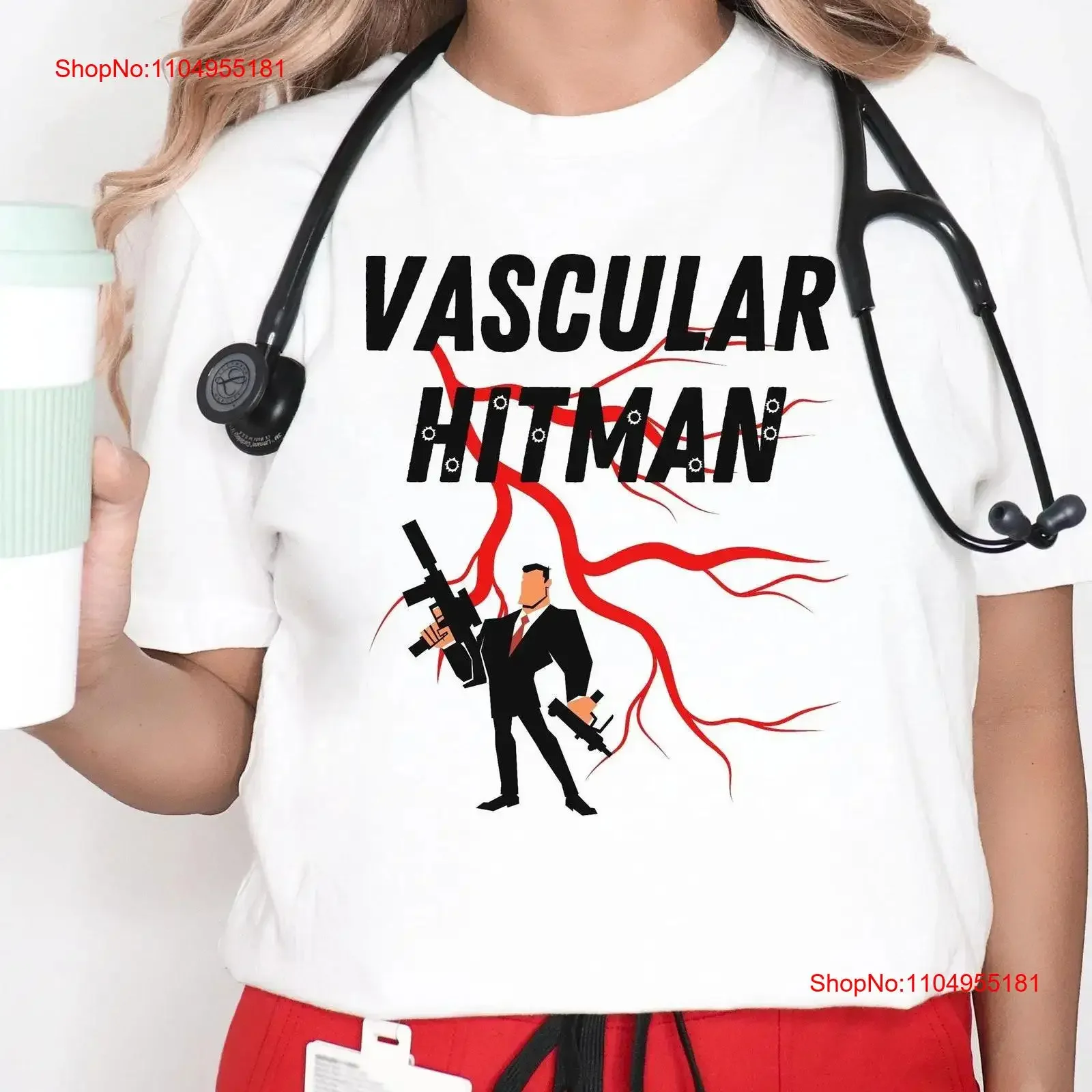 تي شيرت للوصول الأوعية الدموية تي شيرت فريق ضريبة القيمة المضافة ممرضة هيتمان الوريد متخصص الحياة الفكاهة الهامس RN خمر غسلها امتدت قليلاً