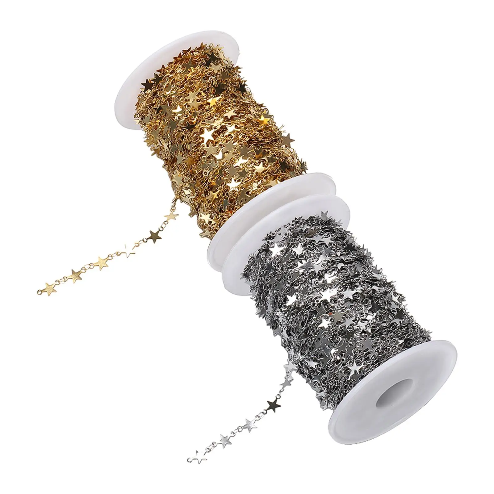 DIY Star Link Chain Stainless Steel for Jewelry Making Findings 1M Bulk Cable Chain Spool for Bracelet Necklace Pendant Earrings