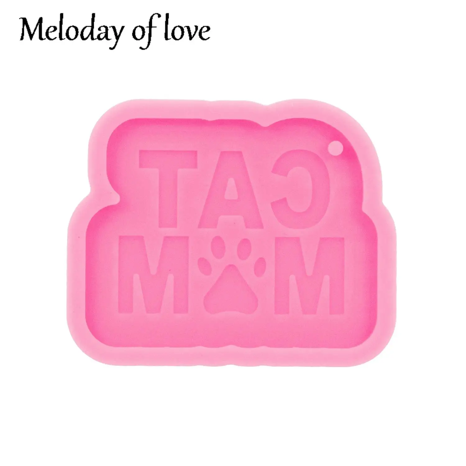 Glossy Cat MOM Silicone Resin Epoxy Keychains Moulds, Dog MOM Craft Molds for Pet Tag Pendant DY1564