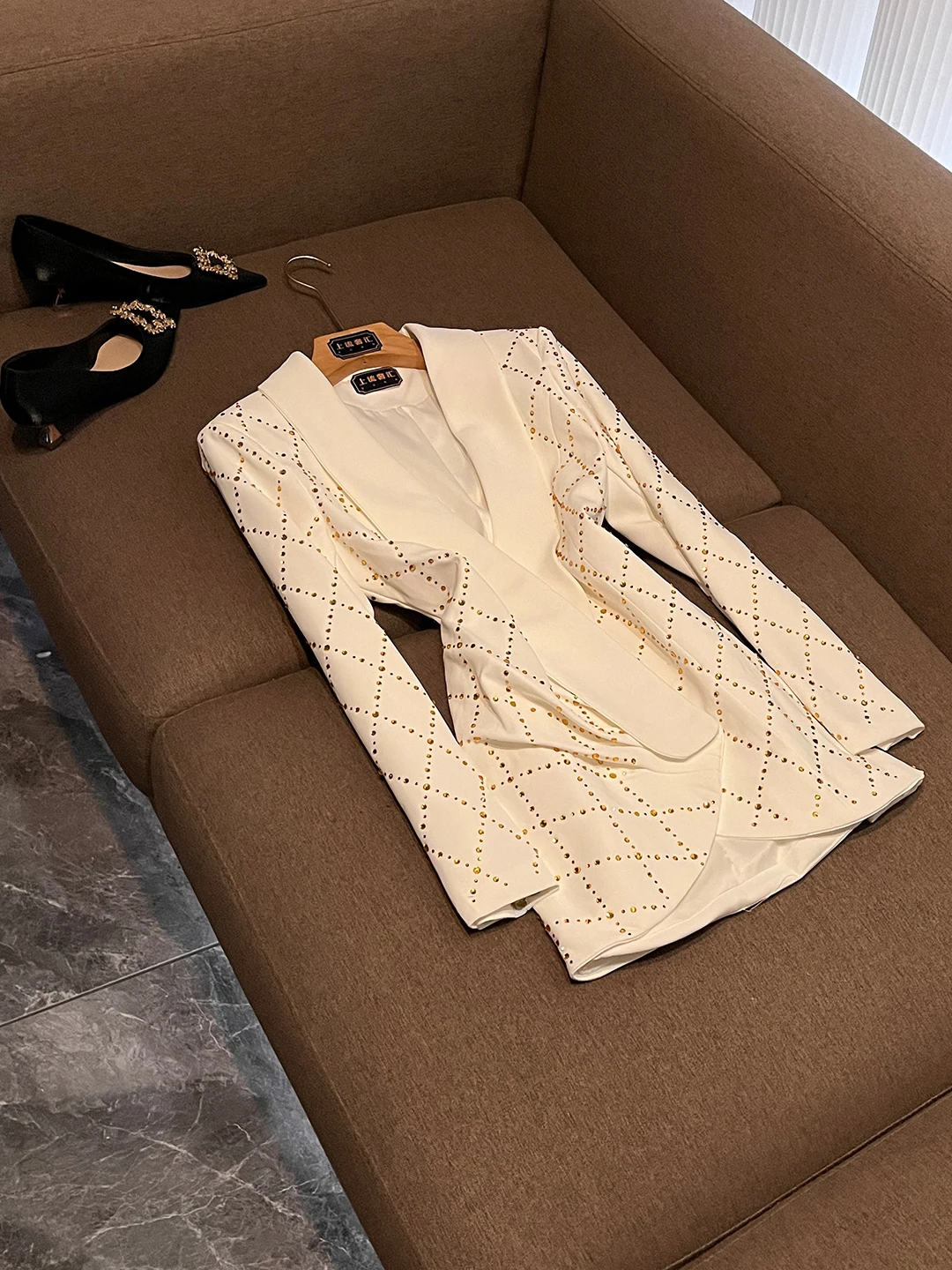 

Faionable Luxury Cheered Deep V Evening Dr Ele Ladylike Sle Tailored Skirt Long Sve ort Length Workwear