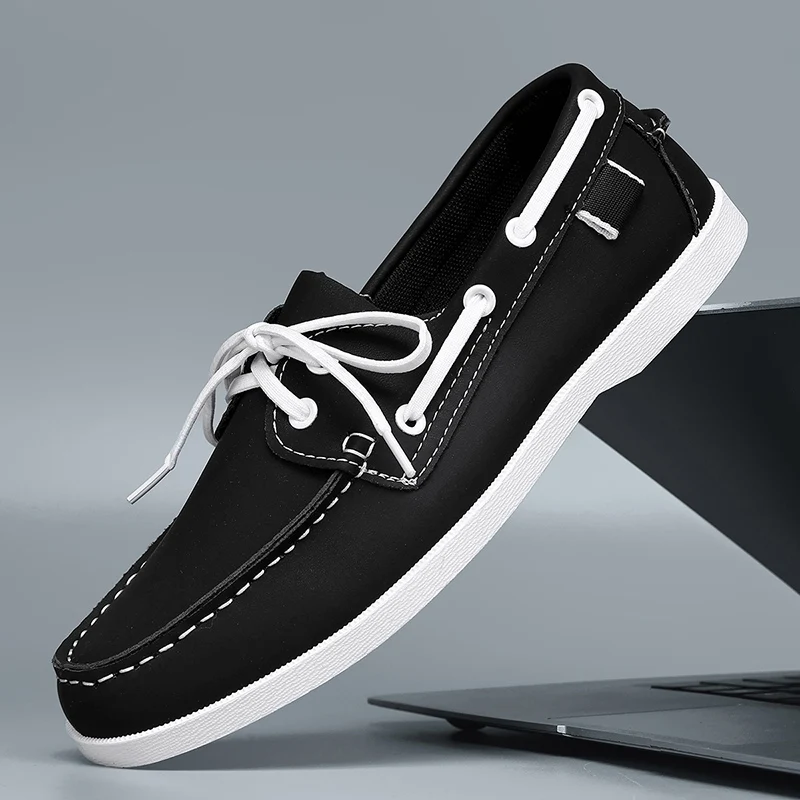Men’s Classic Leather Loafers – Slip-On Comfort & Elegant Lace-Up Design 1