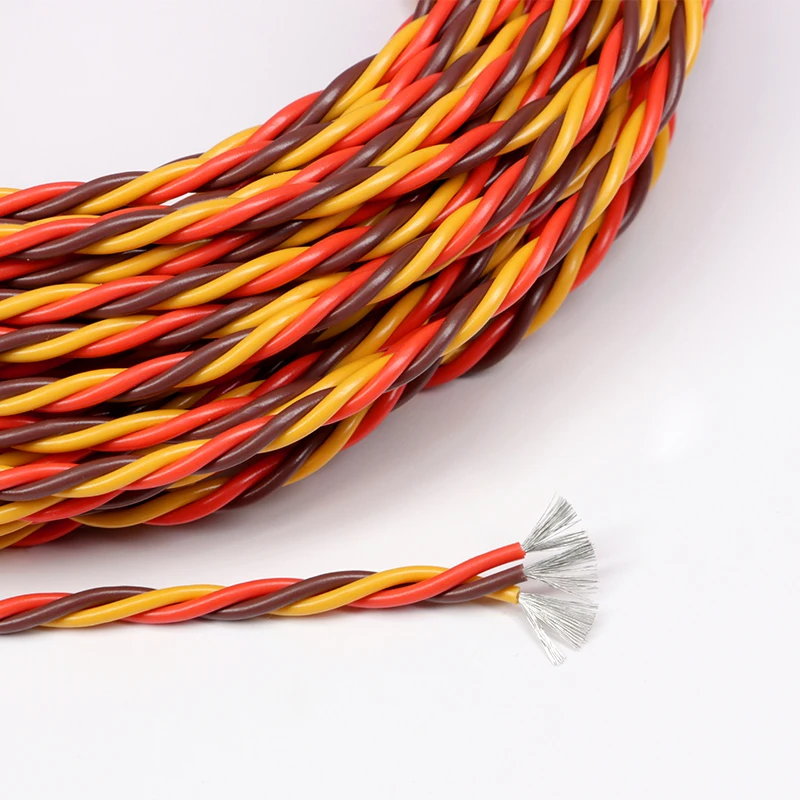 5/10M 3-Wege-Servo-Verlängerungskabel 22AWG/26AWG JR Futaba Gedrehtes Silikonkabel 30/60 Adern für RC-Flugzeug-Zubehör – Detail 8