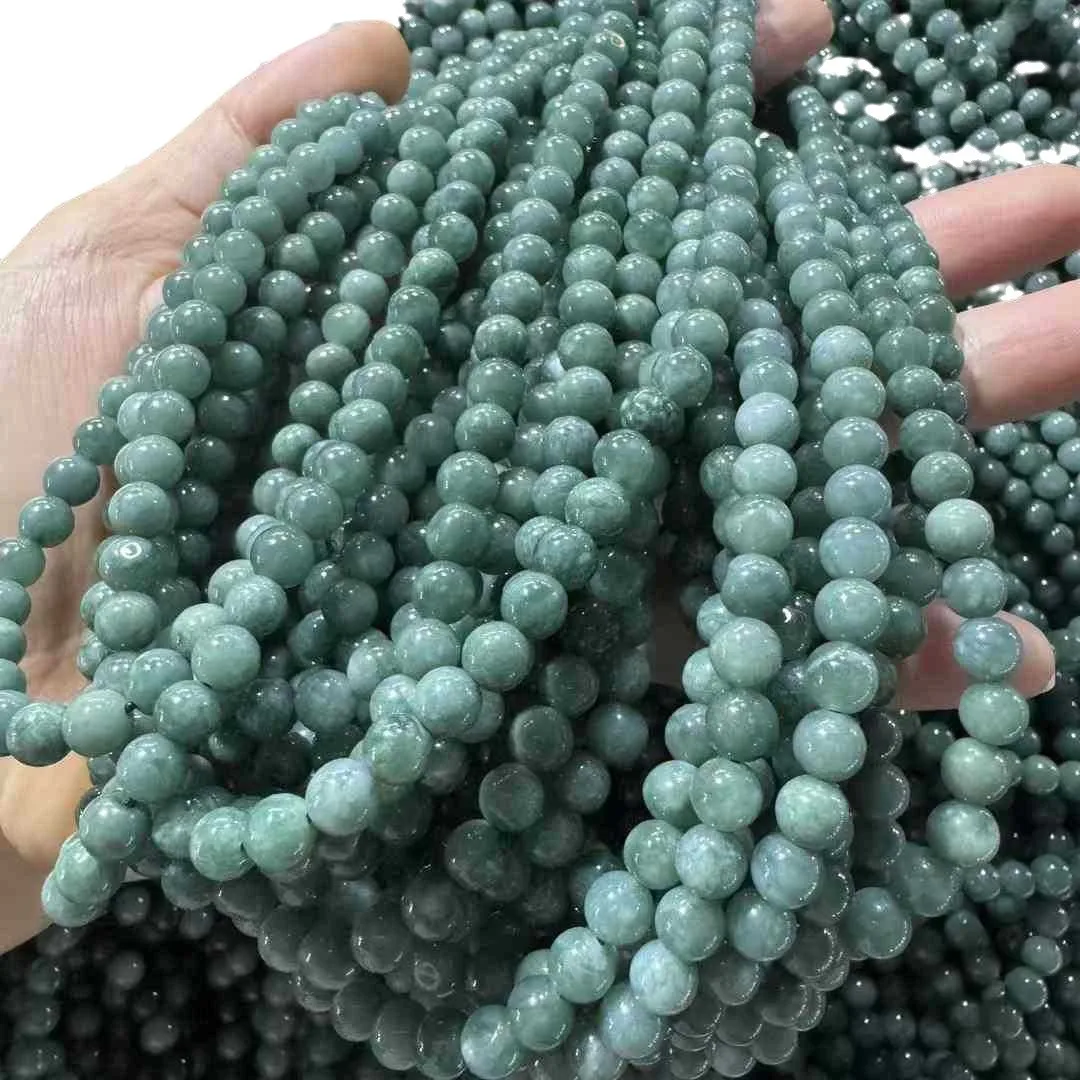 

Браслет из натурального нефрита с круглыми бусинами, аксессуар из безопасных материалов, подарок для мужчин, женские украшения из жадеита, дропшиппинг