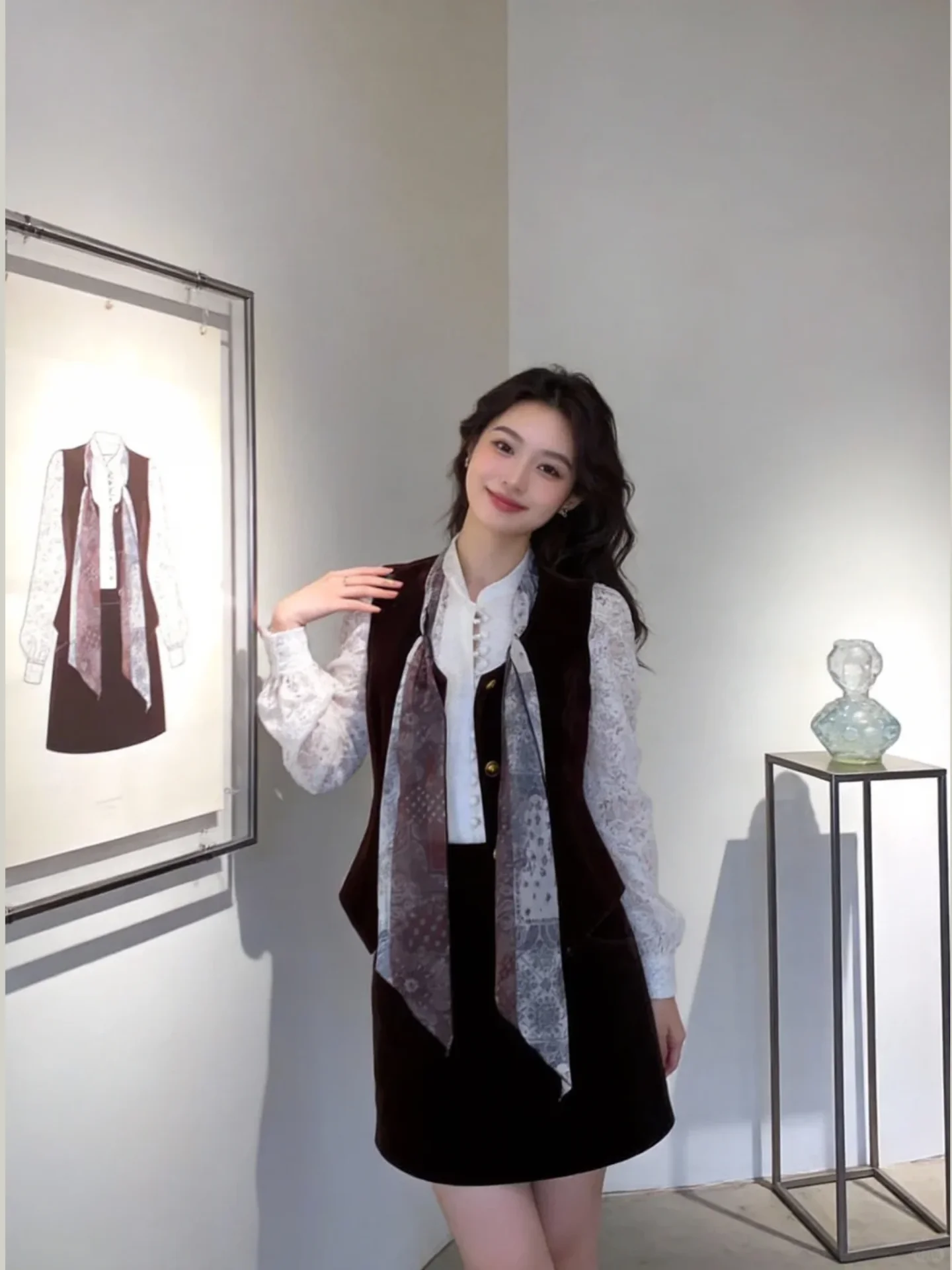 

Faionable Comfortable Women's Two-Piece Set Loose irt And Slimming Vest Spring New Arrival High Waist Pants Casual Sle
