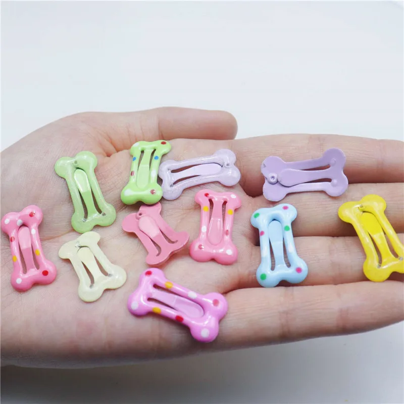 5/10/20pcs Dog Hair Clips Multicolor Barrettes Small Bone Snap Hair Clips for Dog Cat Pet Grooming Bows Pet Hair Accessories